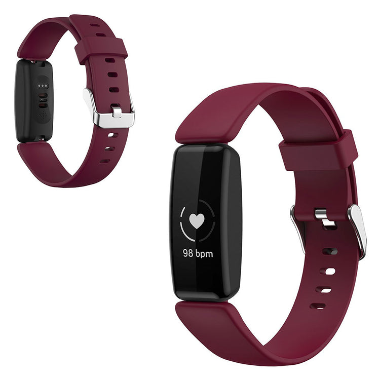 Vildt nydelig Fitbit Inspire 2 Silikone Rem - Størrelse: L - Rød#serie_6