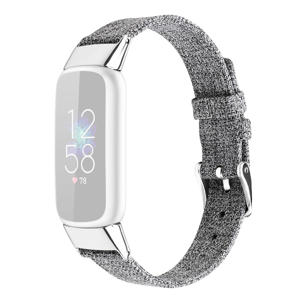 Super godt Fitbit Luxe Nylon Rem - Størrelse: L - Sølv#serie_14