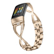 Bracelet confortable en métal et strass pour Fitbit Charge 5