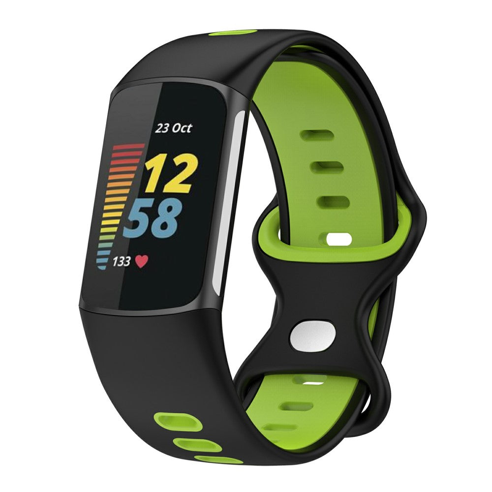 Rigtigt rart Fitbit Charge 5 Silikone Urrem - Grøn#serie_1