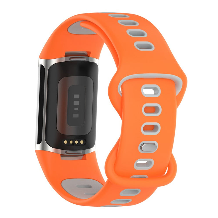 Rigtigt rart Fitbit Charge 5 Silikone Urrem - Orange#serie_3