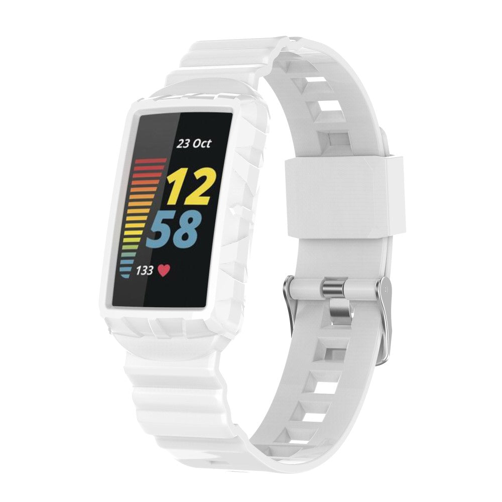 Vildt nydelig Universal Fitbit Silikone Rem - Hvid#serie_3