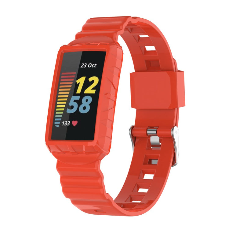 Vildt nydelig Universal Fitbit Silikone Rem - Orange#serie_4