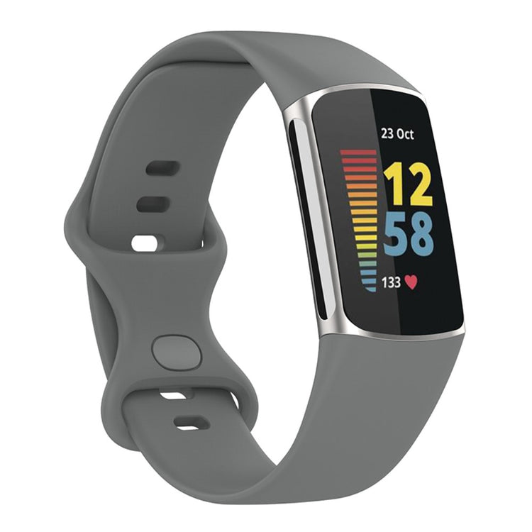 Sejt Fitbit Charge 5 Silikone Rem - Sølv#serie_3