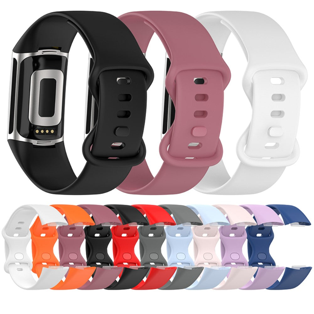 Sejt Fitbit Charge 5 Silikone Rem - Sølv#serie_3