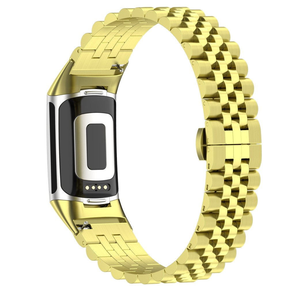 Alle Tiders Metal Rem passer til Fitbit Charge 5 - Guld#serie_4