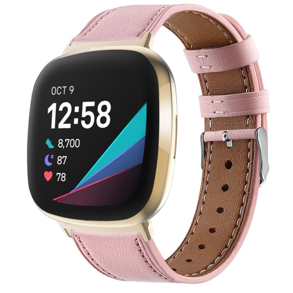 Helt vildt sejt Universal Fitbit Ægte læder Rem - Pink#serie_4