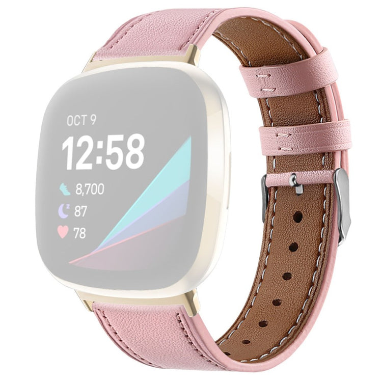 Helt vildt sejt Universal Fitbit Ægte læder Rem - Pink#serie_4