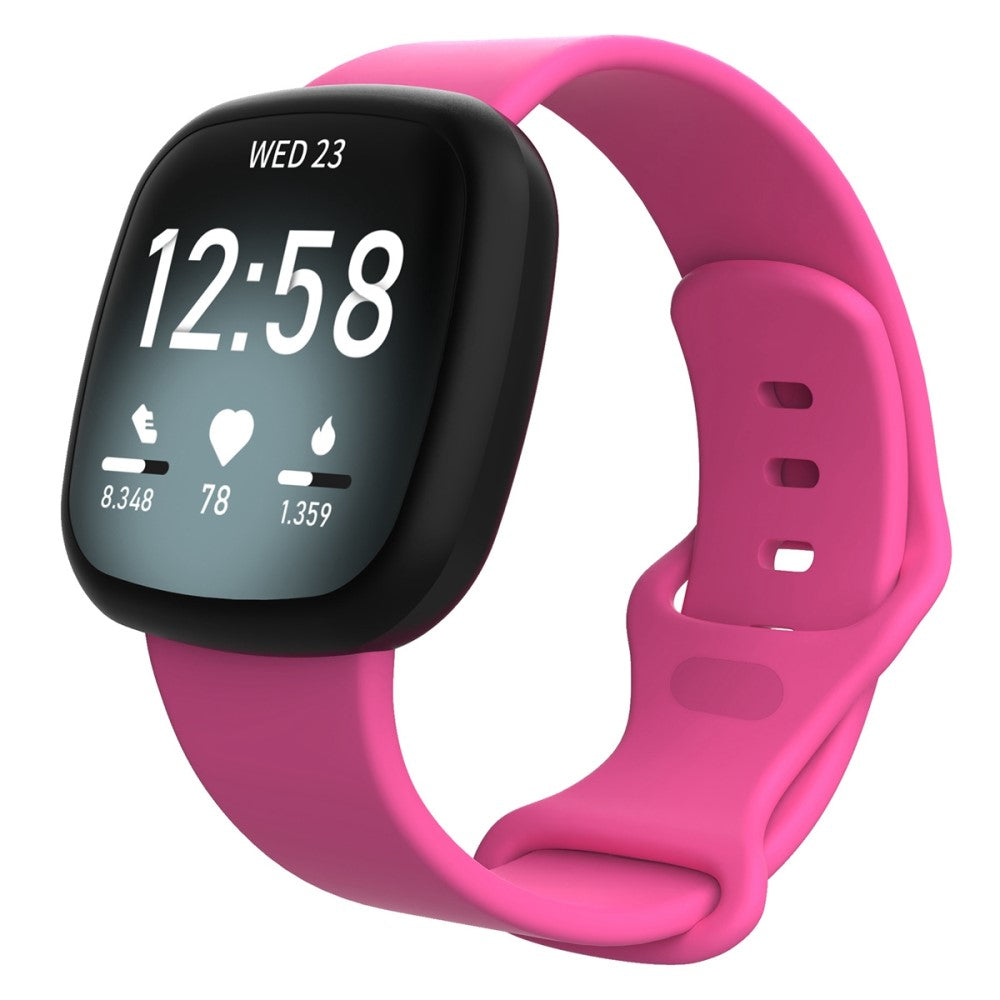 Mega hårdfør Universal Fitbit Silikone Rem - Størrelse: L - Pink#serie_10