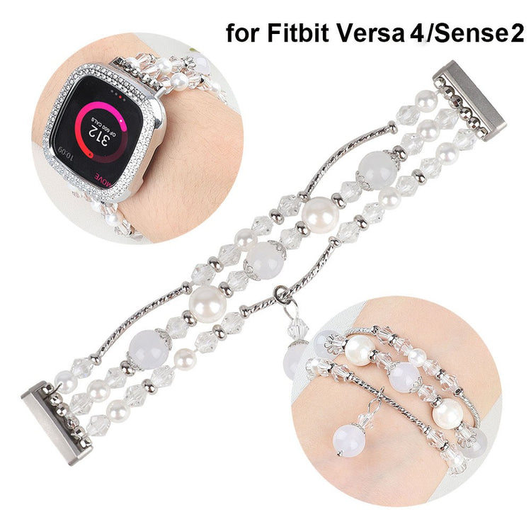 Cool Fitbit Sense 2 / Fitbit Versa 4 Plastik Rem - Hvid#serie_1