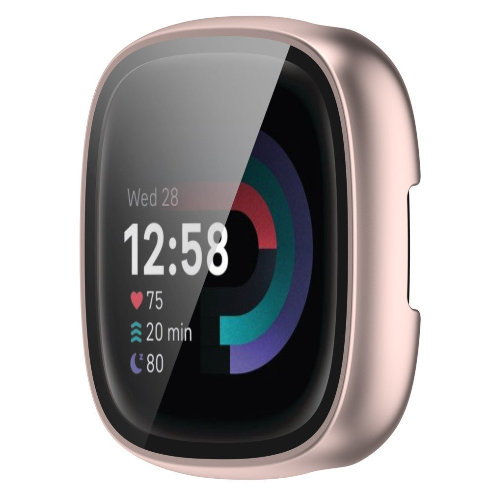 Alle Tiders Fitbit Sense 2 / Fitbit Versa 4 Cover med Skærmbeskytter i Plastik og Hærdet Glas - Pink#serie_5