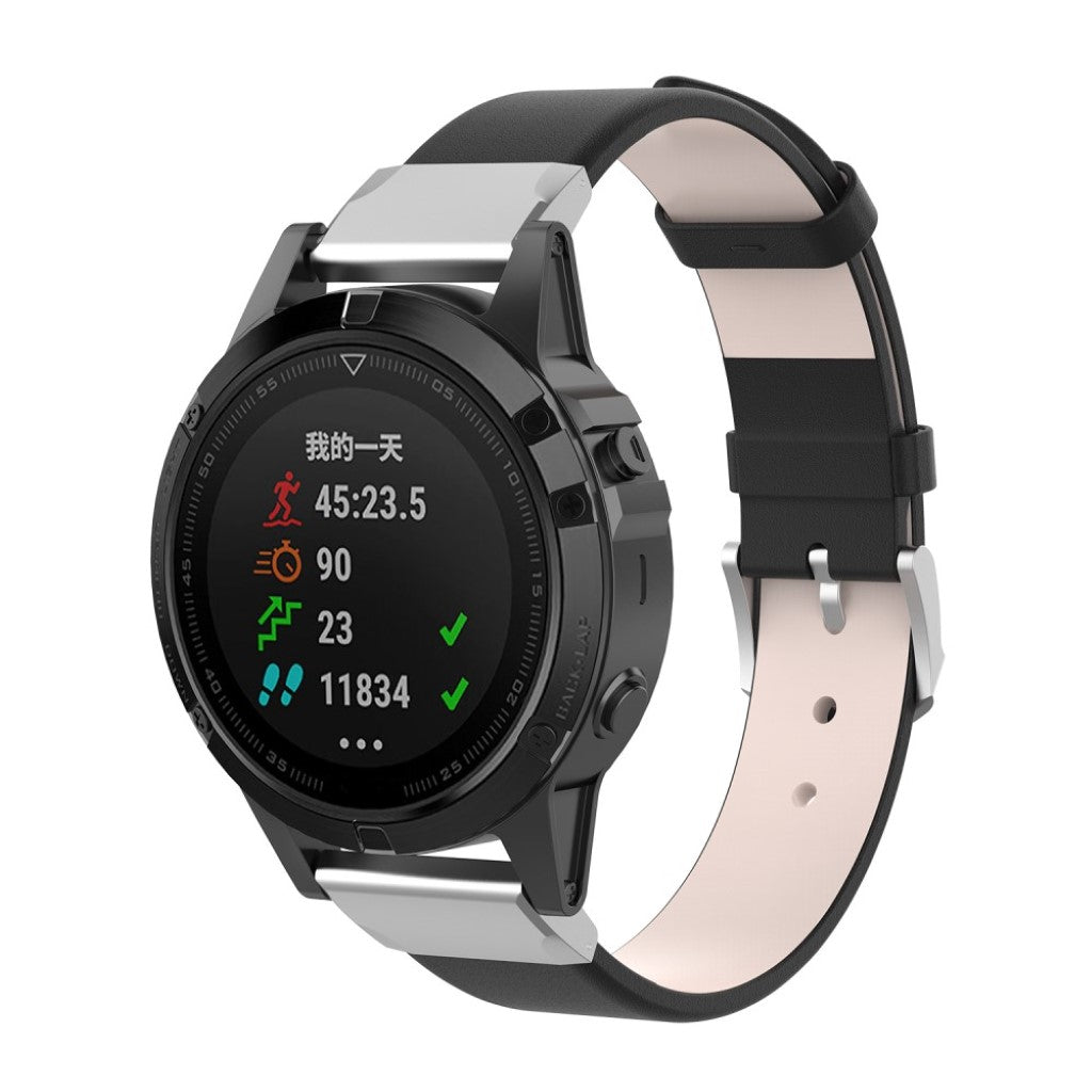 Super flot Universal Garmin Kunstlæder Rem - Sort#serie_1