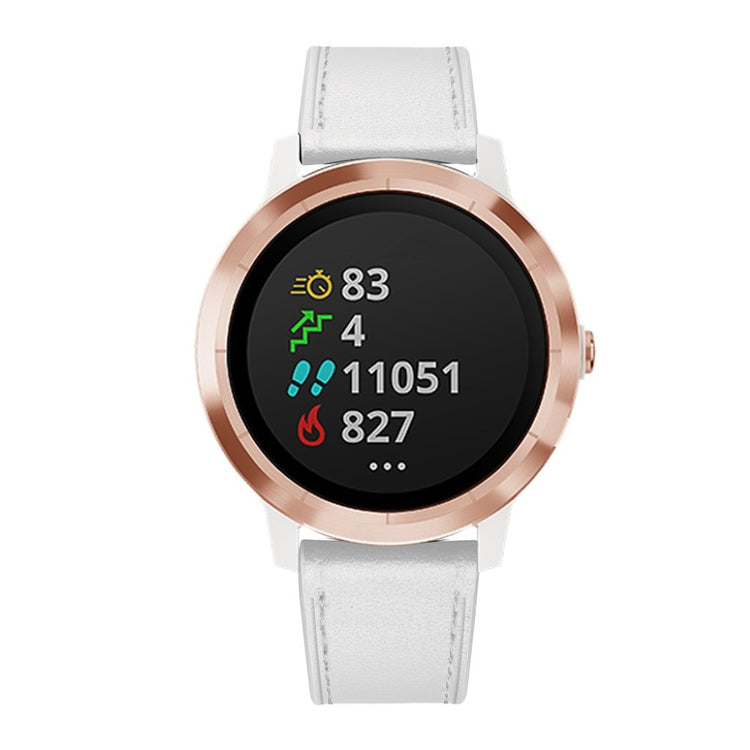 Fed Garmin Vivoactive 3 / Garmin Vivomove HR Ægte læder Rem - Hvid#serie_3