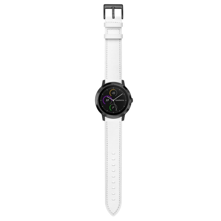 Fed Garmin Vivoactive 3 / Garmin Vivomove HR Ægte læder Rem - Hvid#serie_3