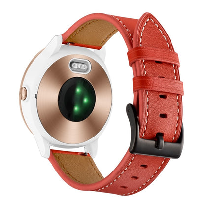 Fed Garmin Vivoactive 3 / Garmin Vivomove HR Ægte læder Rem - Rød#serie_4