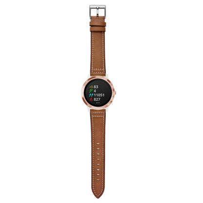 Fed Garmin Vivoactive 3 / Garmin Vivomove HR Ægte læder Rem - Brun#serie_2
