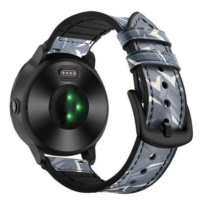 Fed Garmin Vivoactive 3 / Garmin Vivomove HR Ægte læder Rem - Blå#serie_5