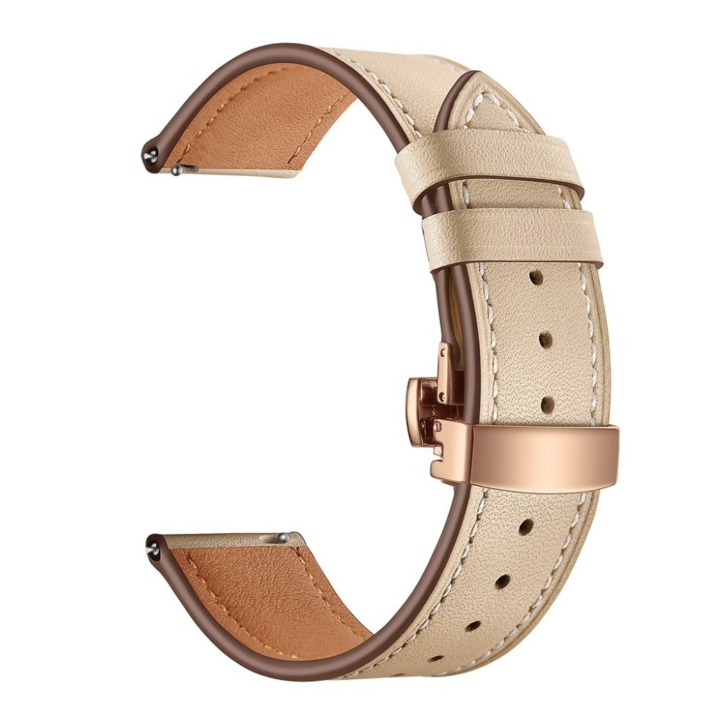 Fed Garmin Vivoactive 3 / Garmin Vivomove HR Ægte læder Rem - Brun#serie_14
