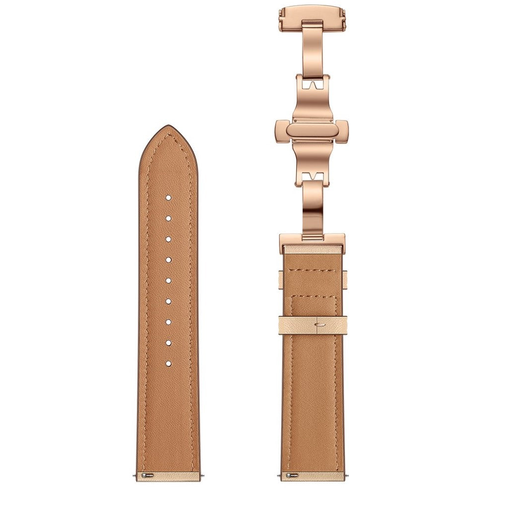 Fed Garmin Vivoactive 3 / Garmin Vivomove HR Ægte læder Rem - Brun#serie_14