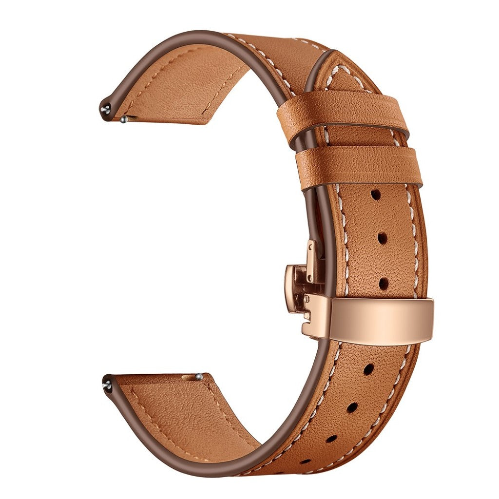 Fed Garmin Vivoactive 3 / Garmin Vivomove HR Ægte læder Rem - Brun#serie_15