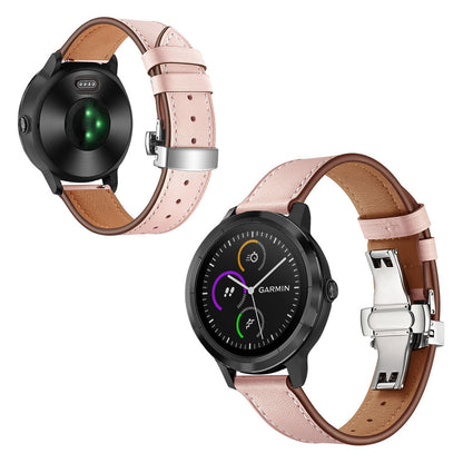 Fed Garmin Vivoactive 3 / Garmin Vivomove HR Ægte læder Rem - Pink#serie_8