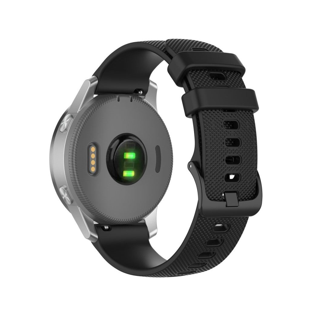 Fed Garmin Vivomove 3S / Garmin Vivoactive 4S Silikone Rem - Sort#serie_1