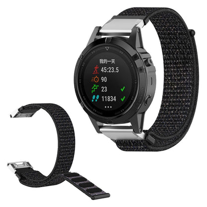 Fremragende Garmin Fenix 6 / Garmin Fenix 5 Nylon Rem - Sort#serie_5