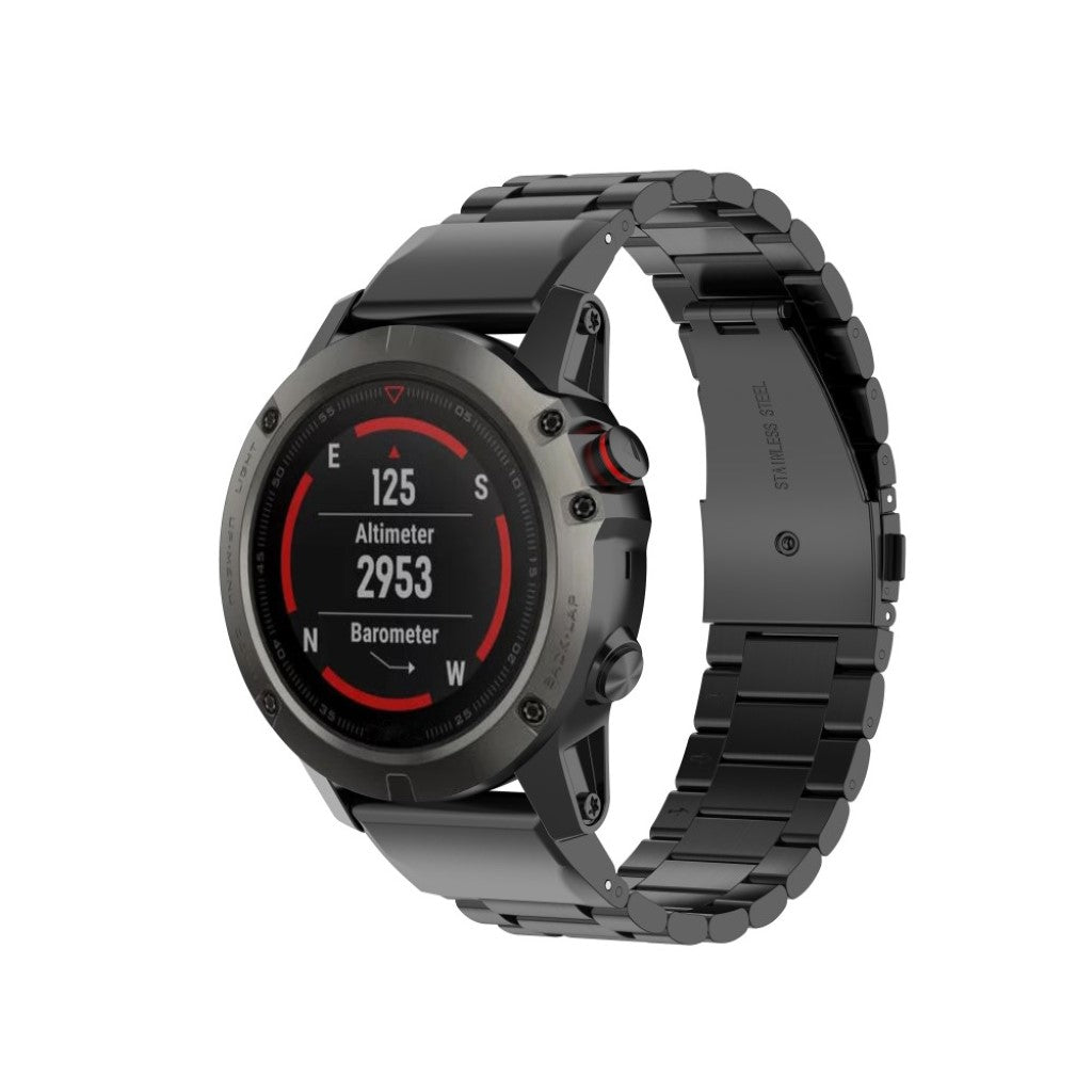 Mega komfortabel Universal Garmin Metal Rem - Sort#serie_1