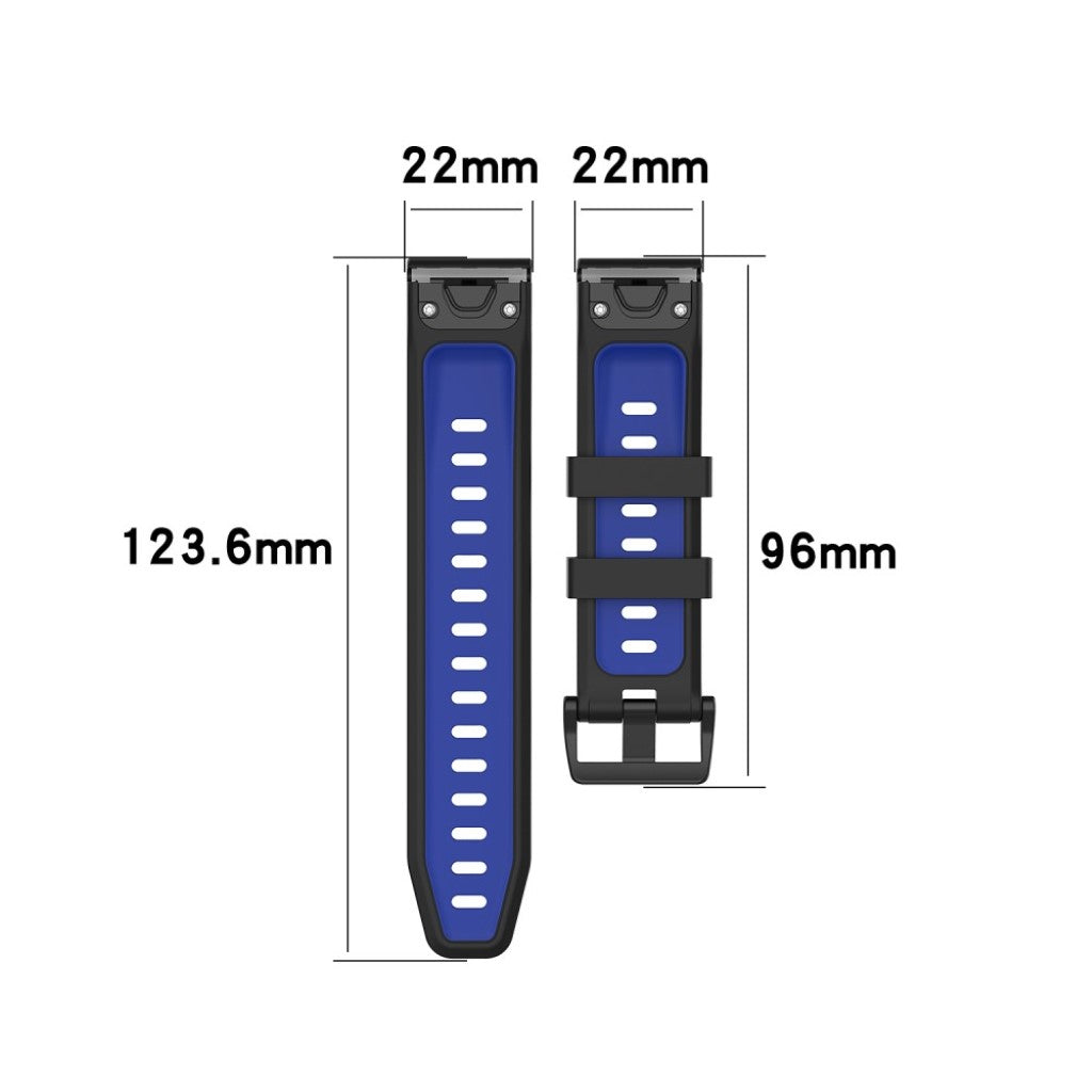 Superflot Garmin Fenix 6 / Garmin Fenix 5 Silikone Rem - Sort#serie_1