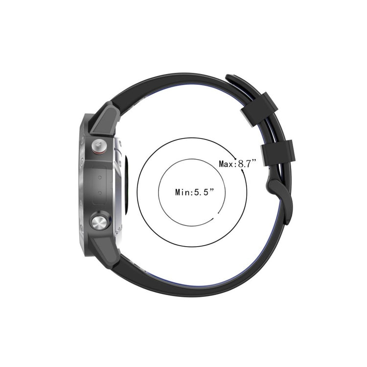 Superflot Garmin Fenix 6 / Garmin Fenix 5 Silikone Rem - Sort#serie_1