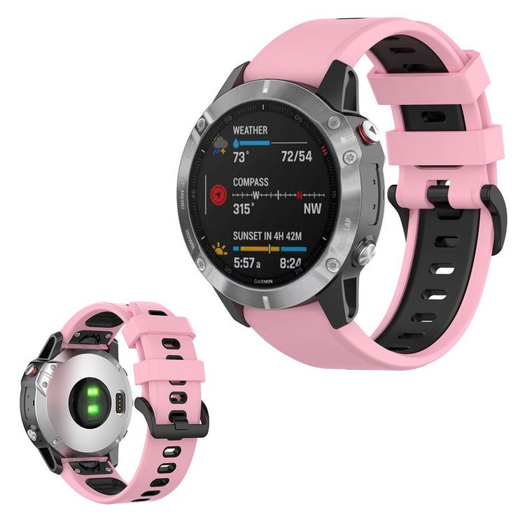 Superflot Garmin Fenix 6 / Garmin Fenix 5 Silikone Rem - Pink#serie_3