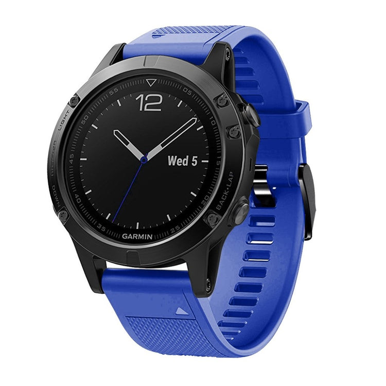 Meget komfortabel Garmin Fenix 5 Silikone Rem - Blå#serie_11