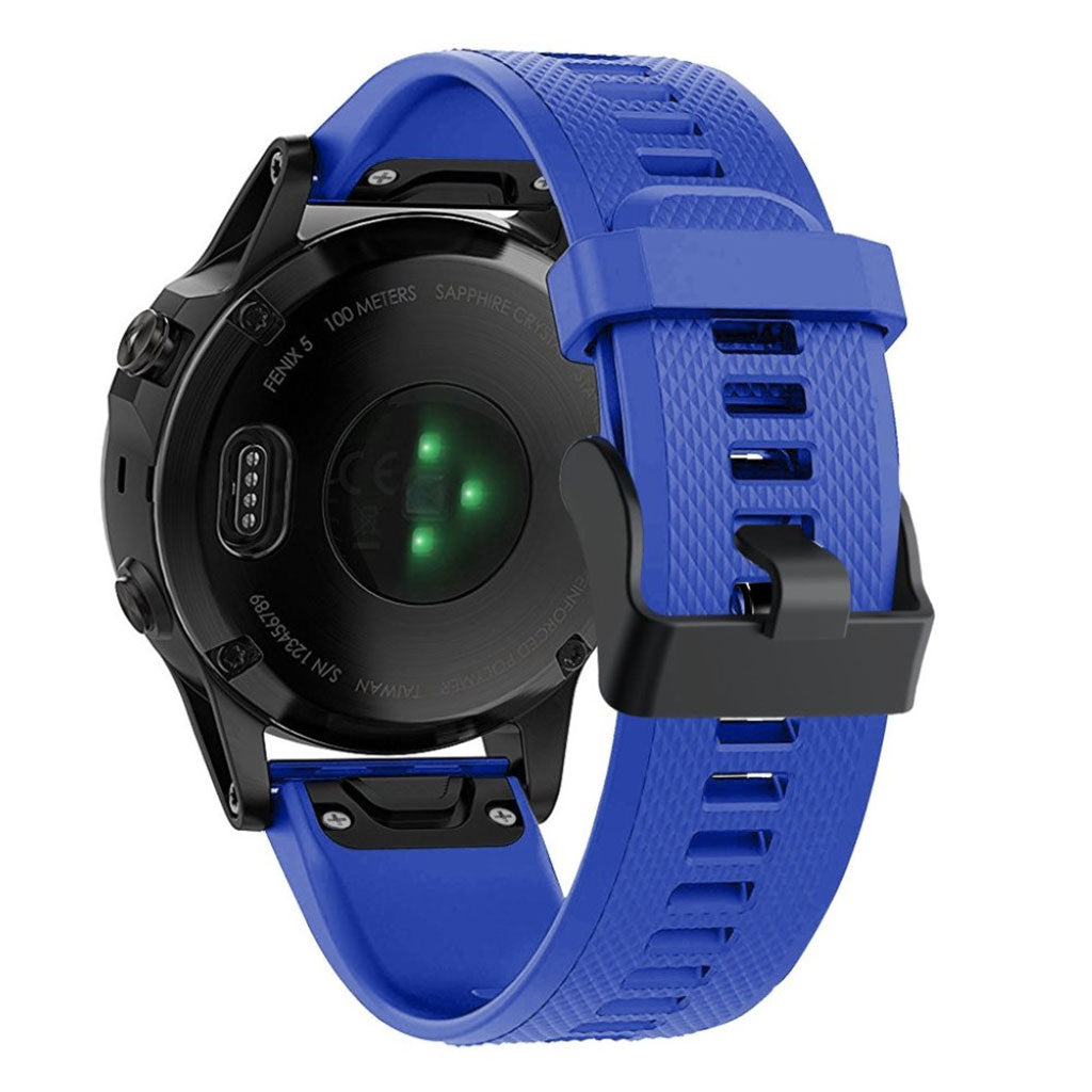 Meget komfortabel Garmin Fenix 5 Silikone Rem - Blå#serie_11