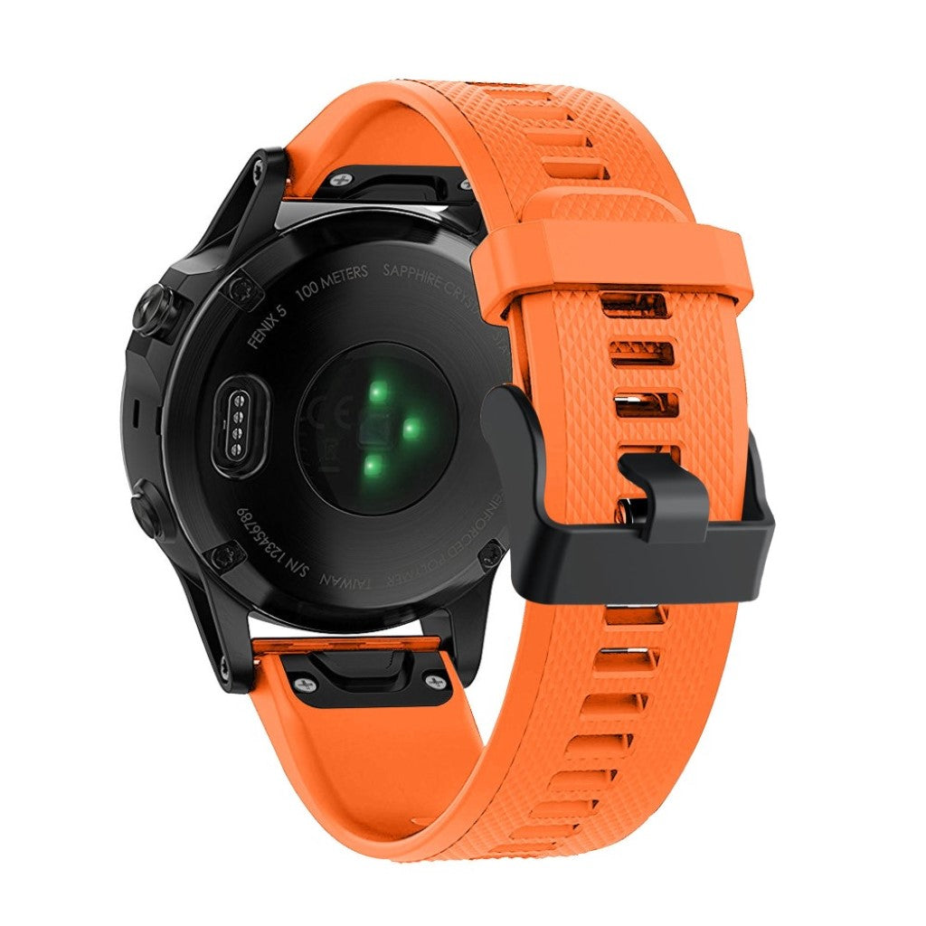 Meget komfortabel Garmin Fenix 5 Silikone Rem - Orange#serie_5