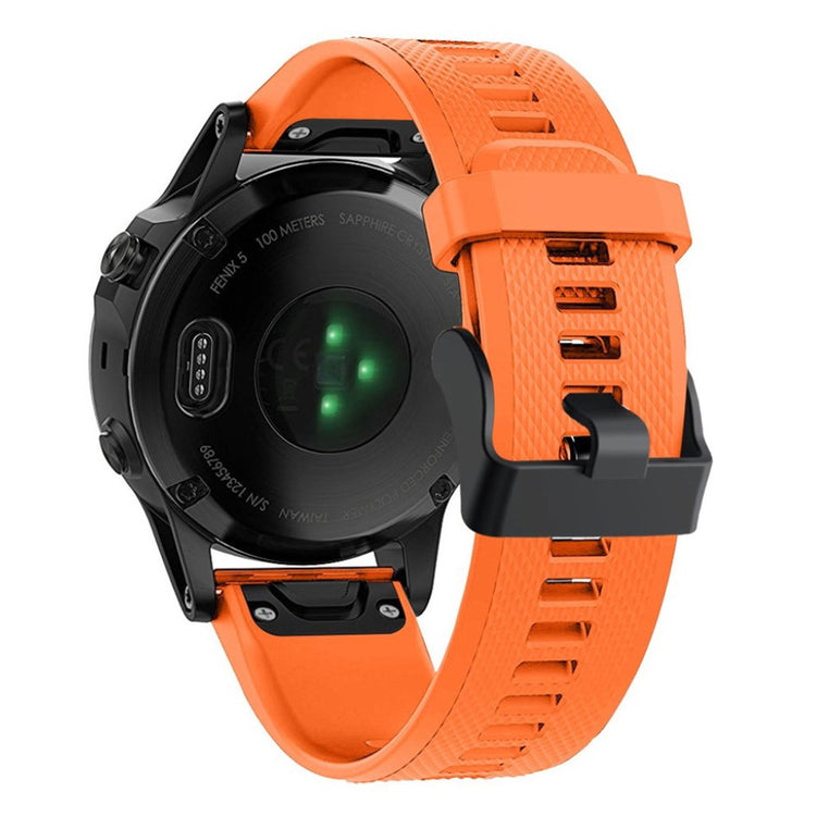 Meget komfortabel Garmin Fenix 5 Silikone Rem - Orange#serie_5