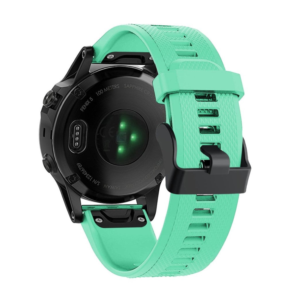 Meget komfortabel Garmin Fenix 5 Silikone Rem - Grøn#serie_9