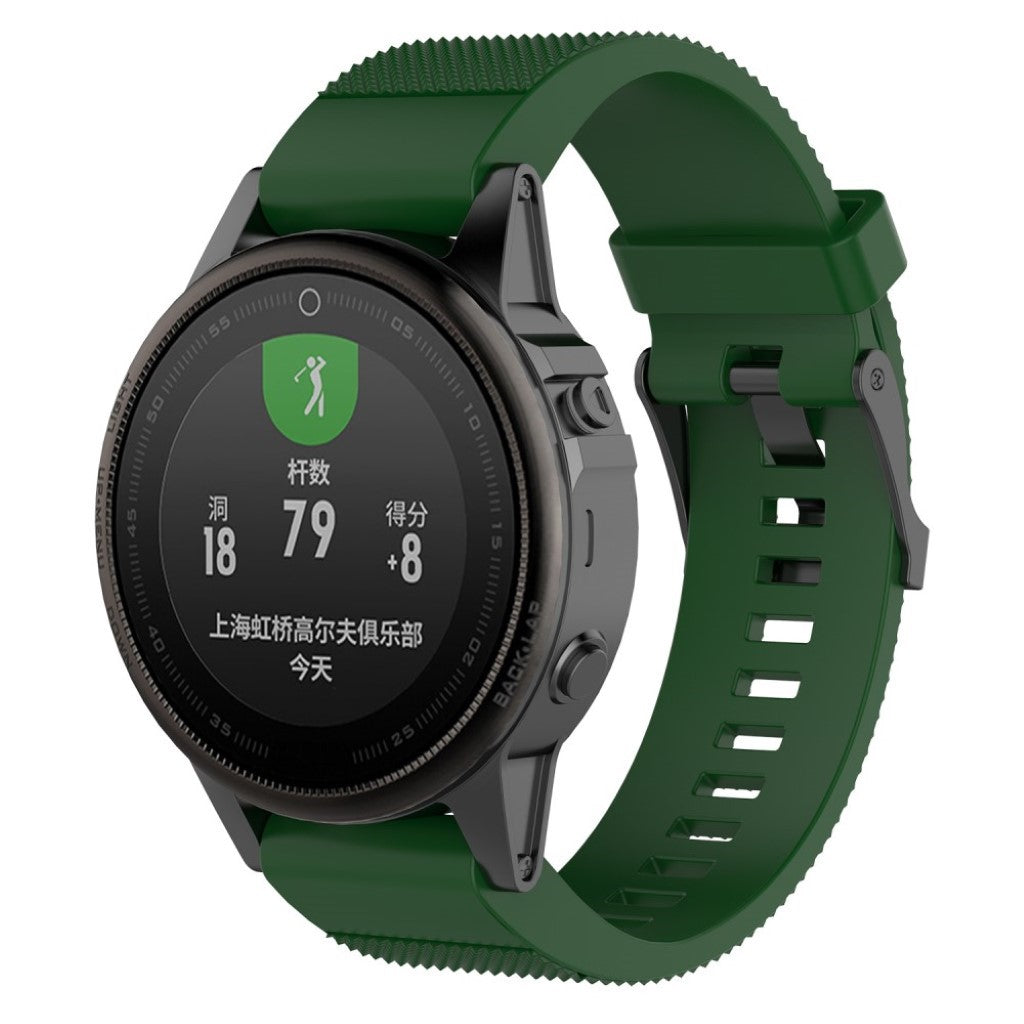 Vildt fint Garmin Fenix 5S Silikone Rem - Grøn#serie_2