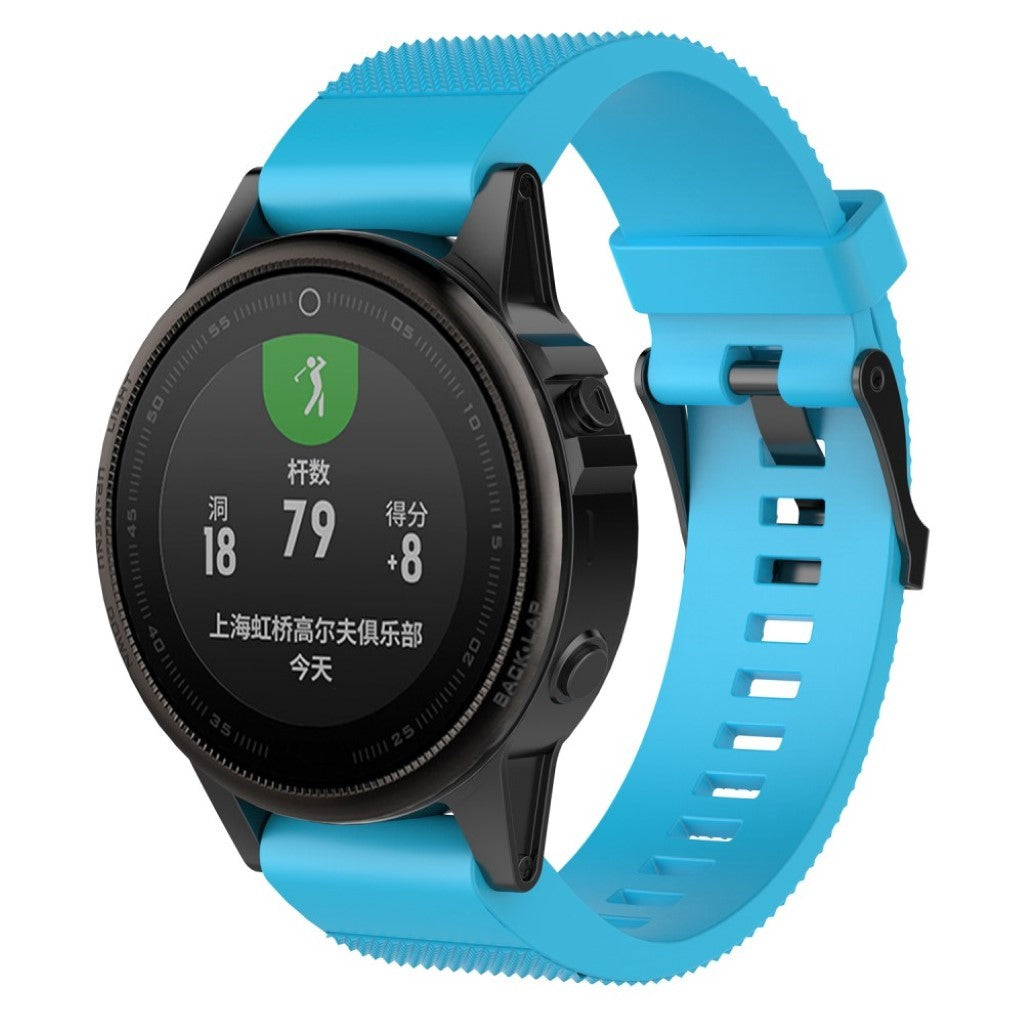 Vildt fint Garmin Fenix 5S Silikone Rem - Blå#serie_3