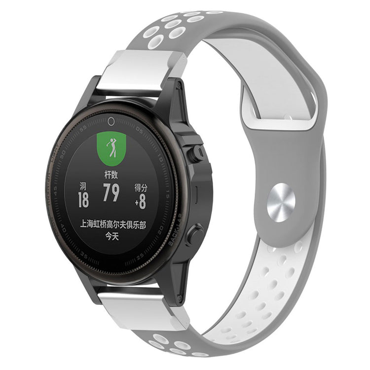 Helt vildt fantastisk Garmin Fenix 5S Silikone Rem - Sølv#serie_3