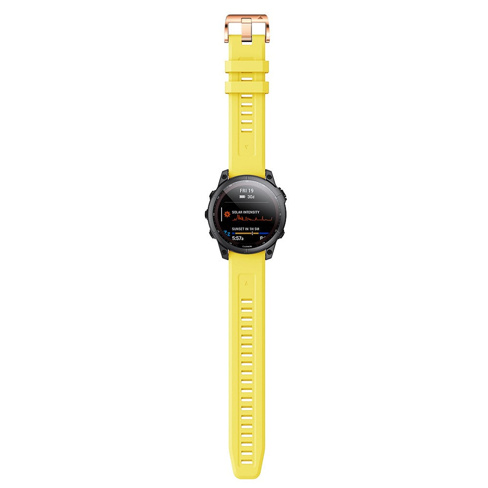 Helt vildt flot Garmin Fenix 7S Silikone Rem - Gul#serie_7