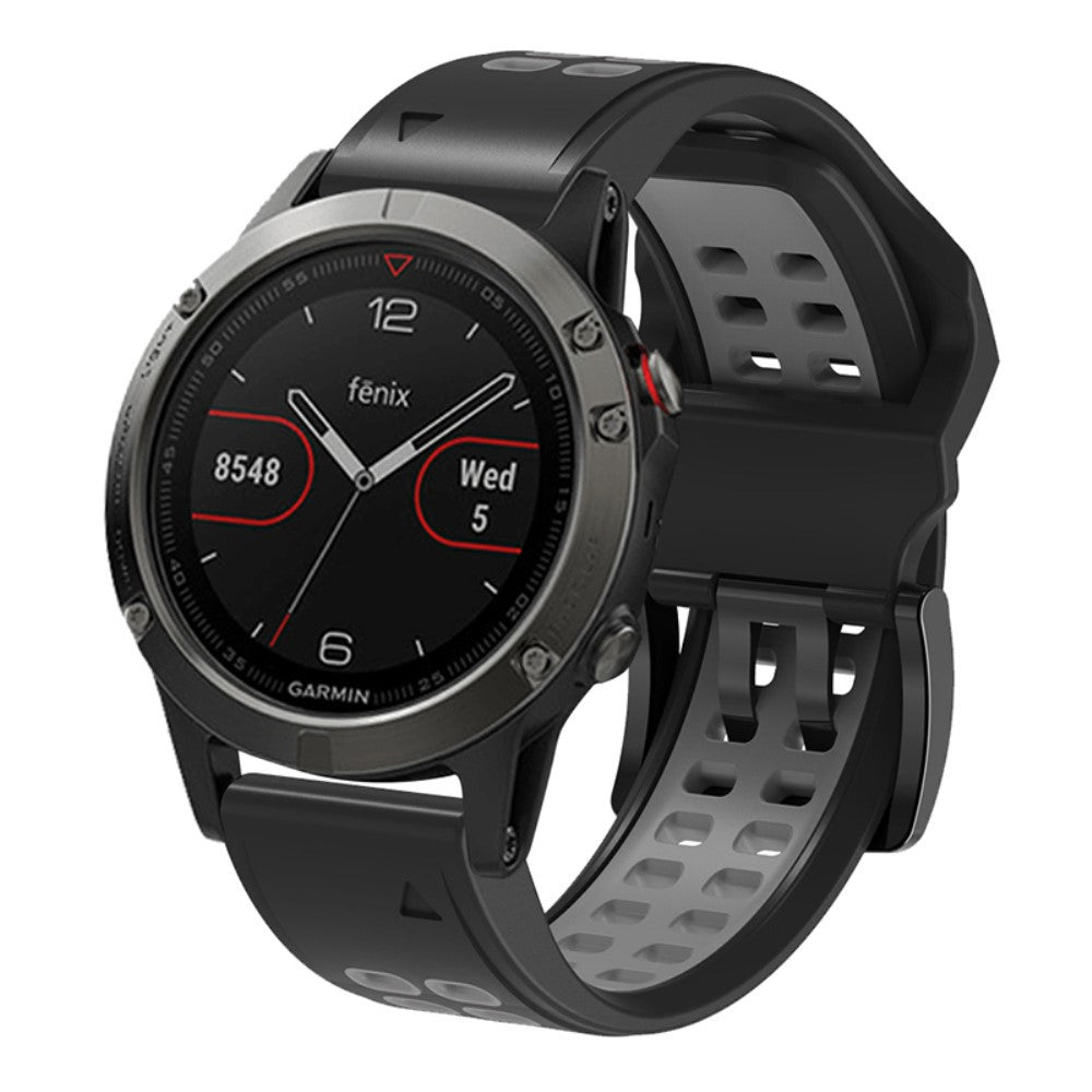 Helt vildt elegant Universal Garmin Silikone Urrem - Sort#serie_5