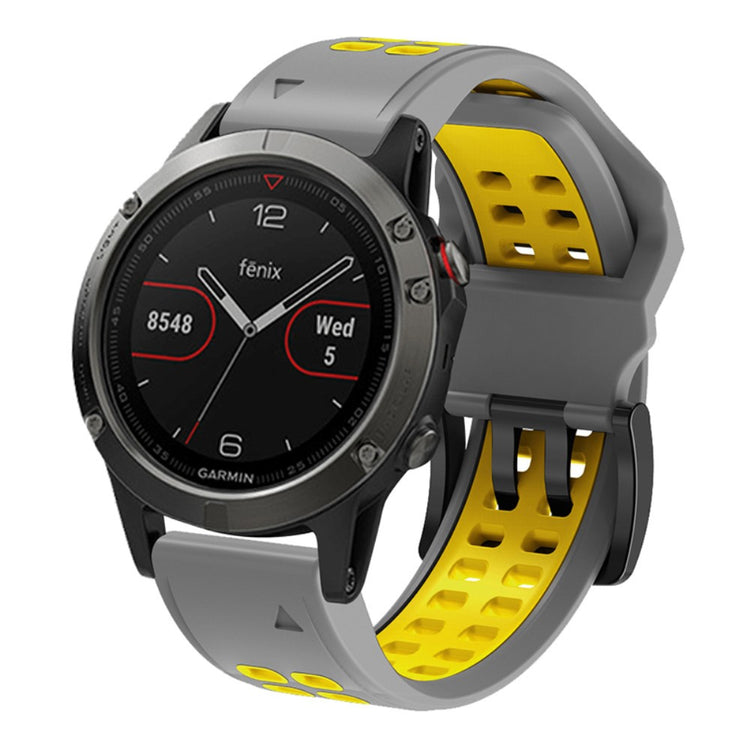 Helt vildt elegant Universal Garmin Silikone Urrem - Sølv#serie_8