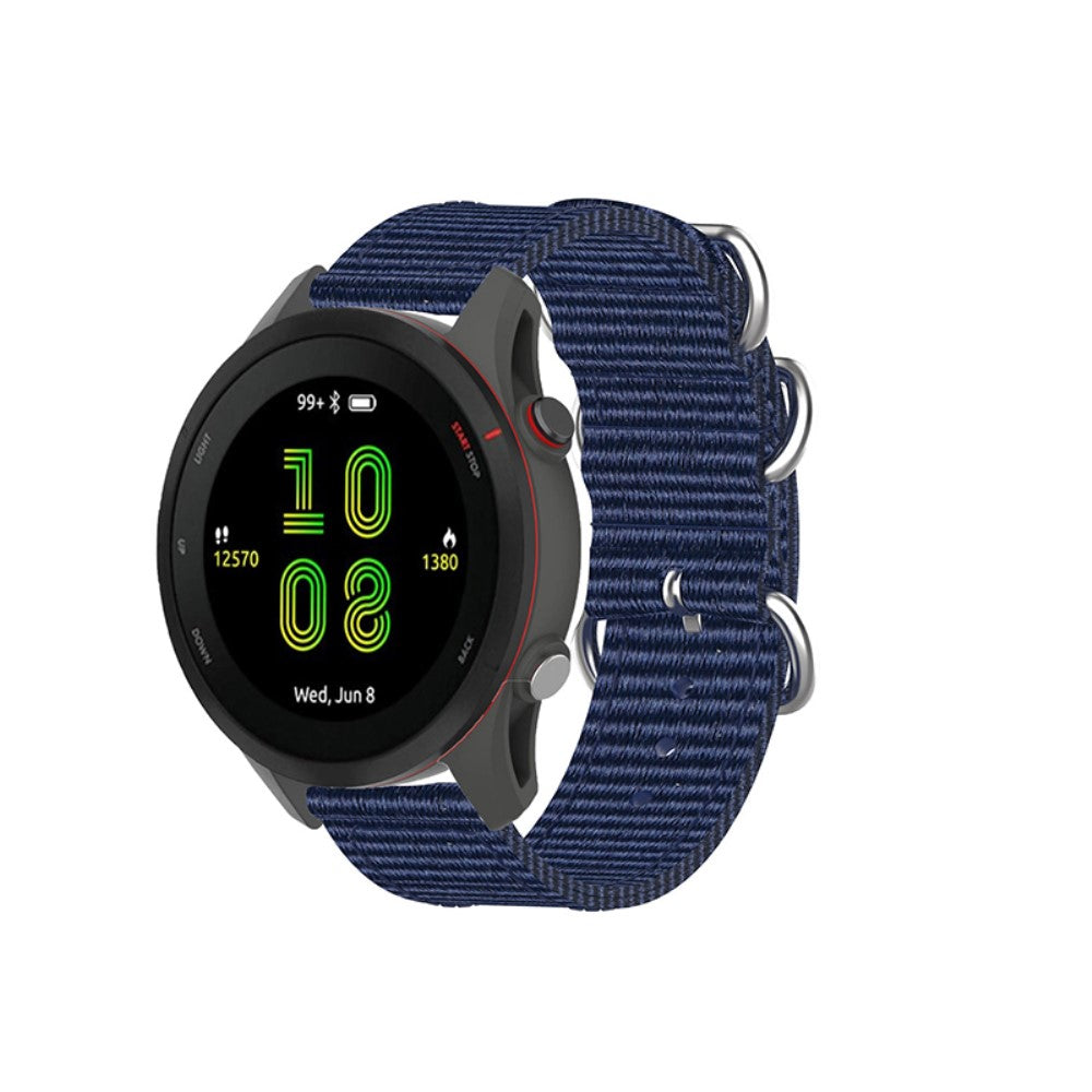 Meget kønt Garmin Forerunner 255 Nylon Rem - Blå#serie_9