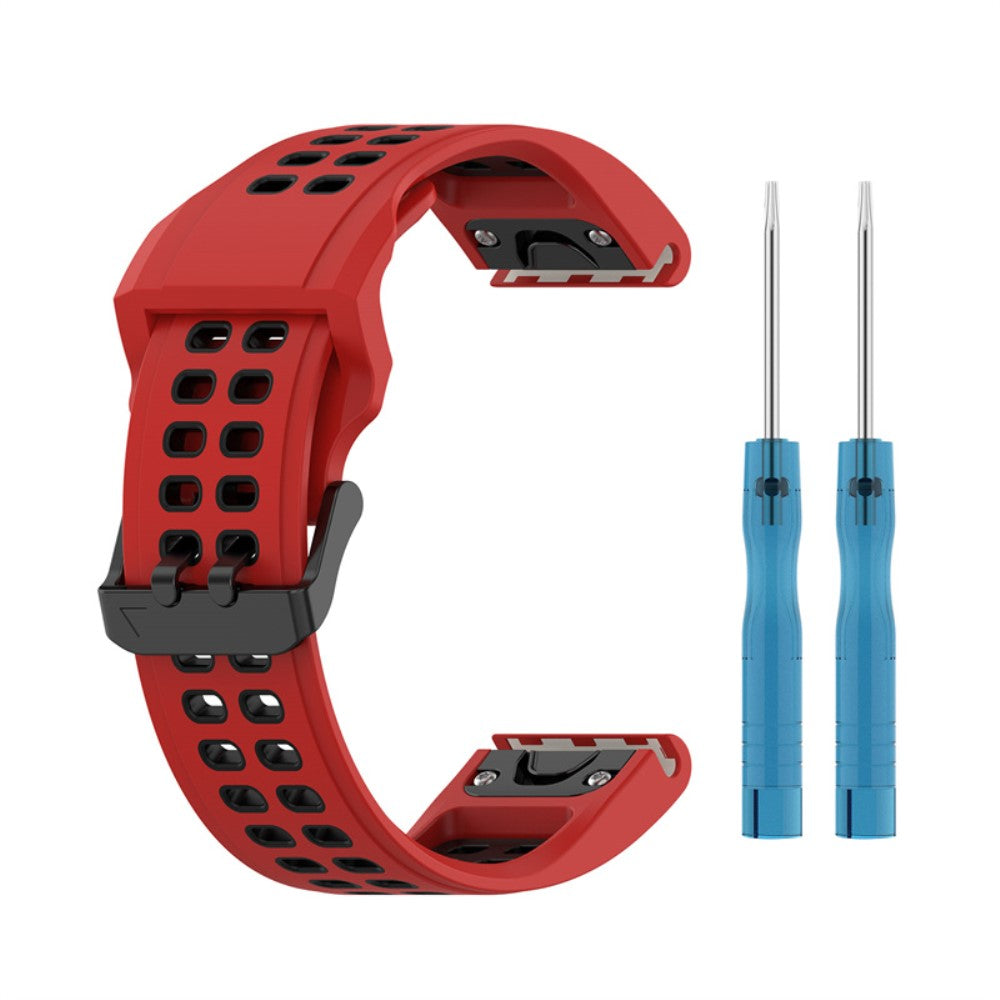 Slidstærk Universal Garmin Silikone Rem - Rød#serie_10