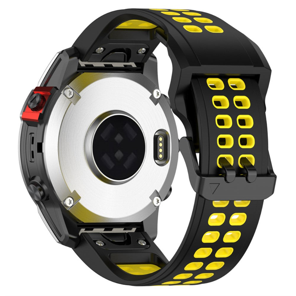 Garmin Enduro 2 / Tactix 7 / Fenix 7 dual color silicone watch strap - Black / Yellow#serie_2