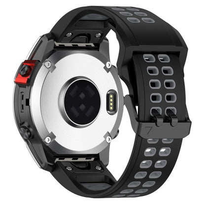 Garmin Enduro 2 / Tactix 7 / Fenix 7 dual color silicone watch strap - Black / Grey#serie_3