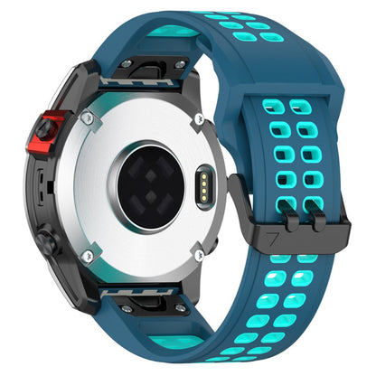 Garmin Enduro 2 / Tactix 7 / Fenix 7 dual color silicone watch strap - Blue / Teal Green#serie_9