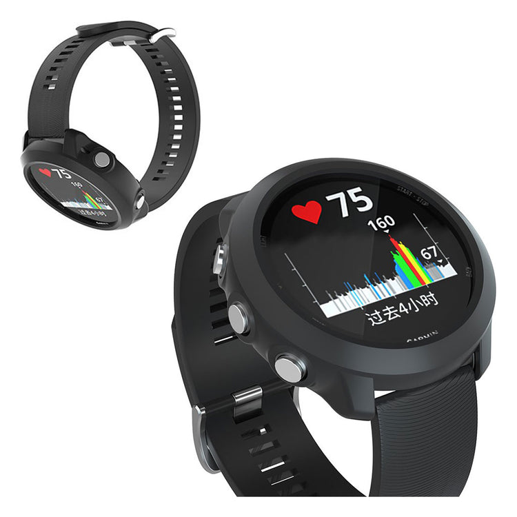 Rigtigt hårdfør Garmin Forerunner 645 Silikone Rem - Sort#serie_1