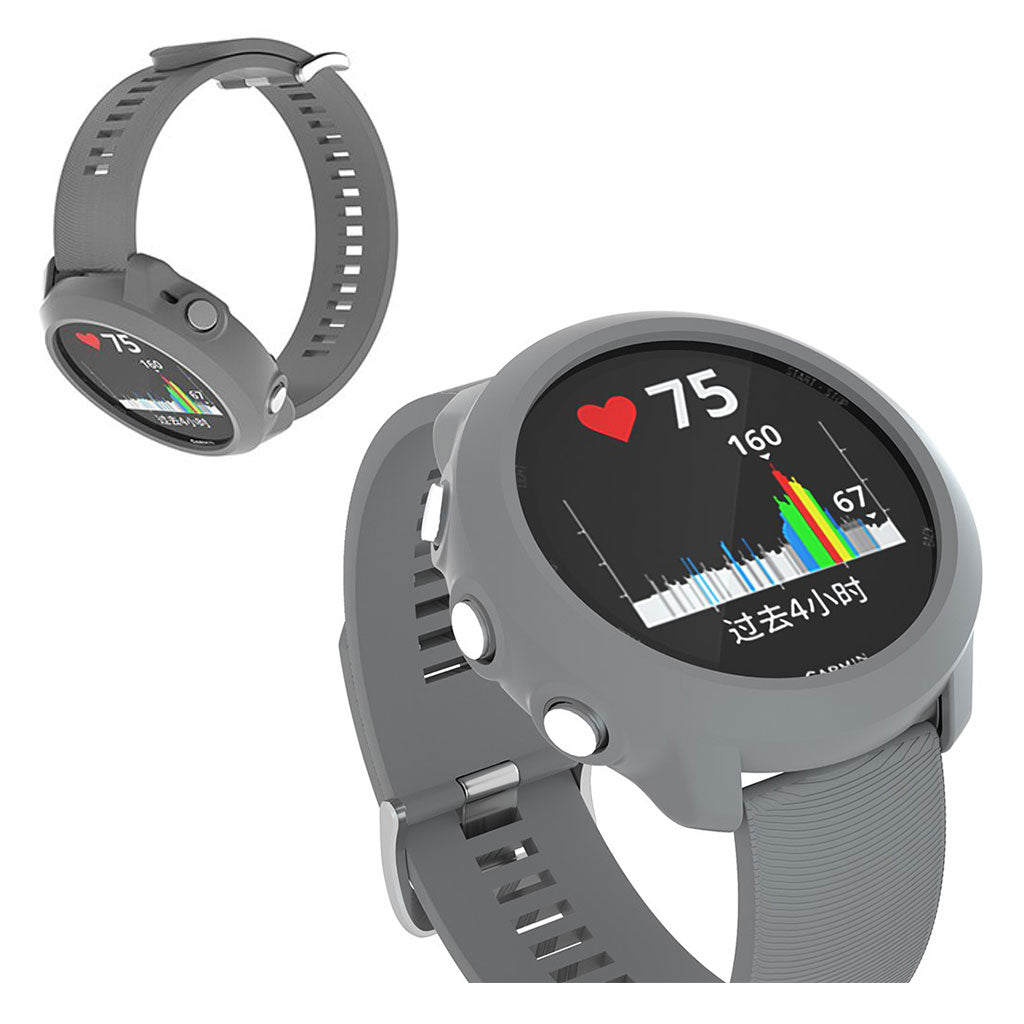 Rigtigt hårdfør Garmin Forerunner 645 Silikone Rem - Sølv#serie_3