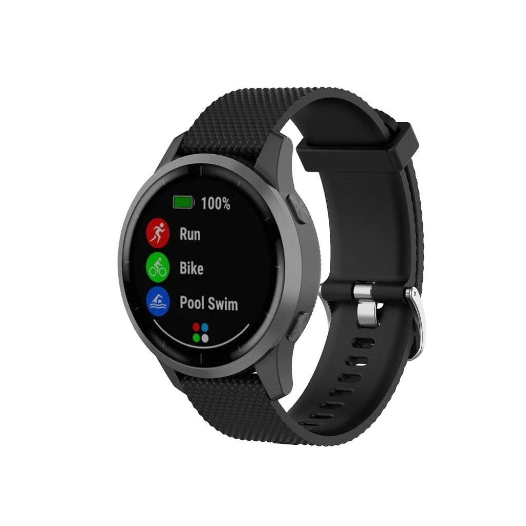 Meget cool Garmin Vivoactive 4 Silikone Rem - Sort#serie_1